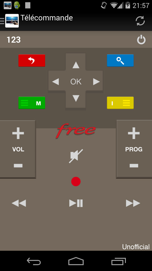 Android Application télécommande Freebox TV