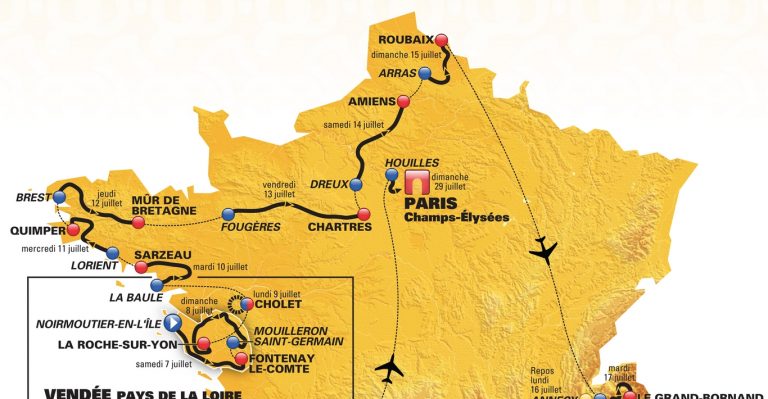 Carte du Tour de France 2018 (étapes et parcours en vidéo)