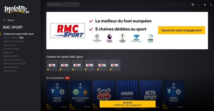 RMC Sport direct avec Molotov TV