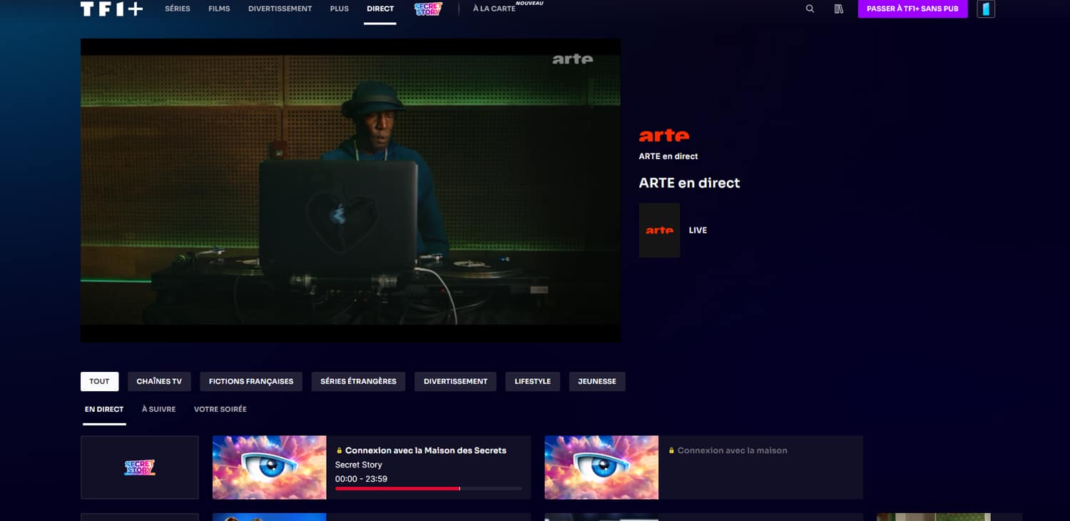 ARTE en direct sur TF1+