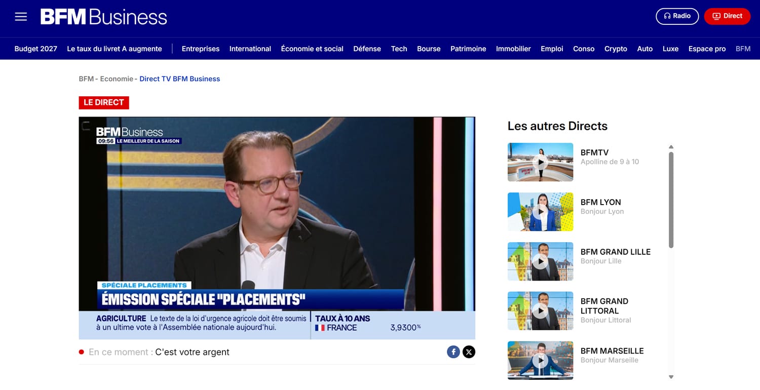 BFM Business en direct sur internet