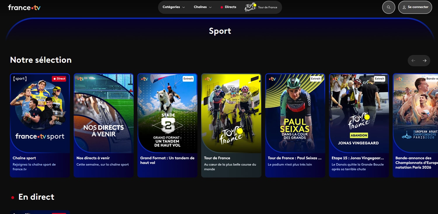 Le site FranceTV Sport