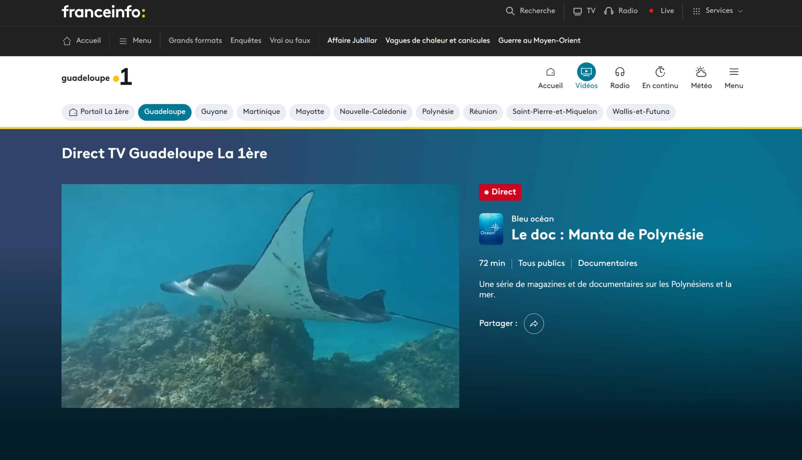 Guadeloupe La 1ère en direct sur internet