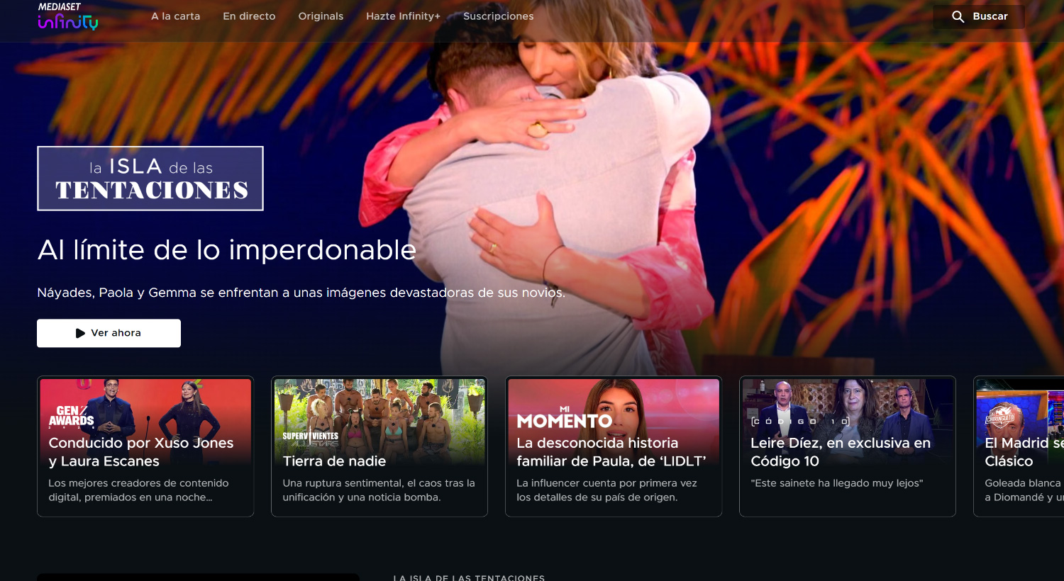 Plateforme Mediaset Infinity