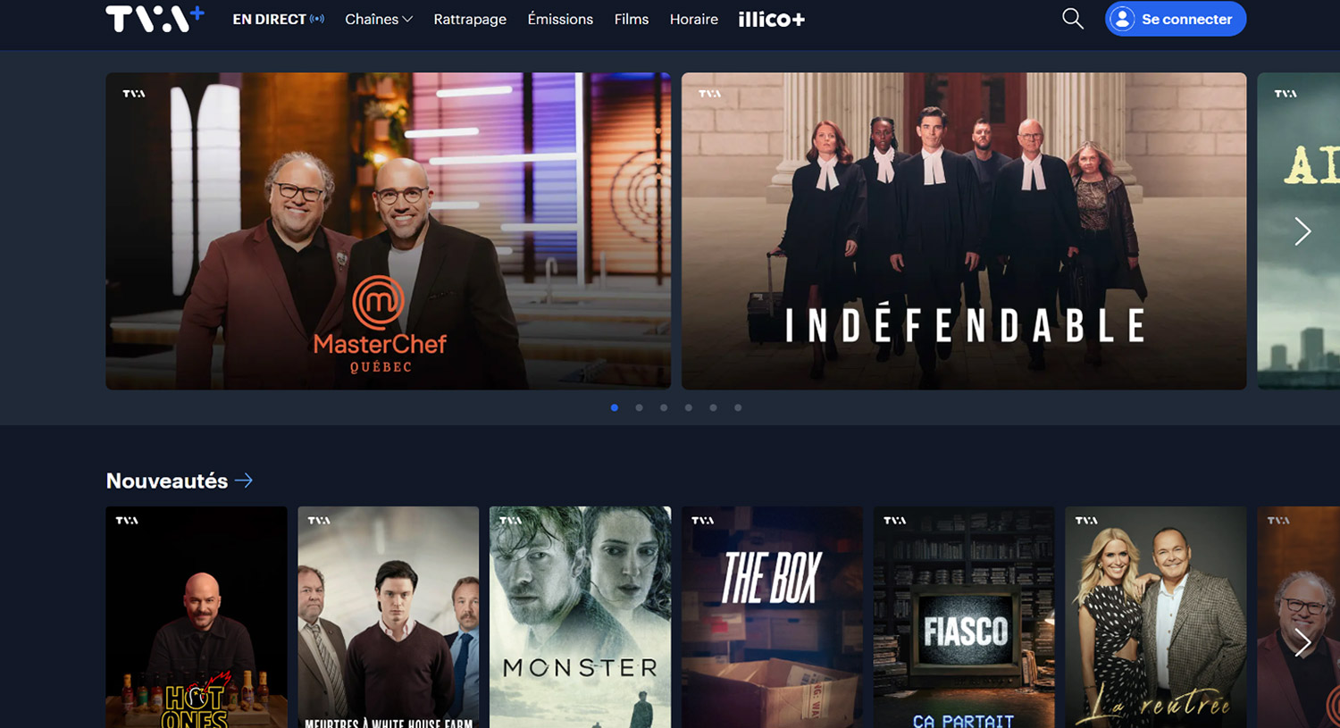 Replay des programmes sur TVA+