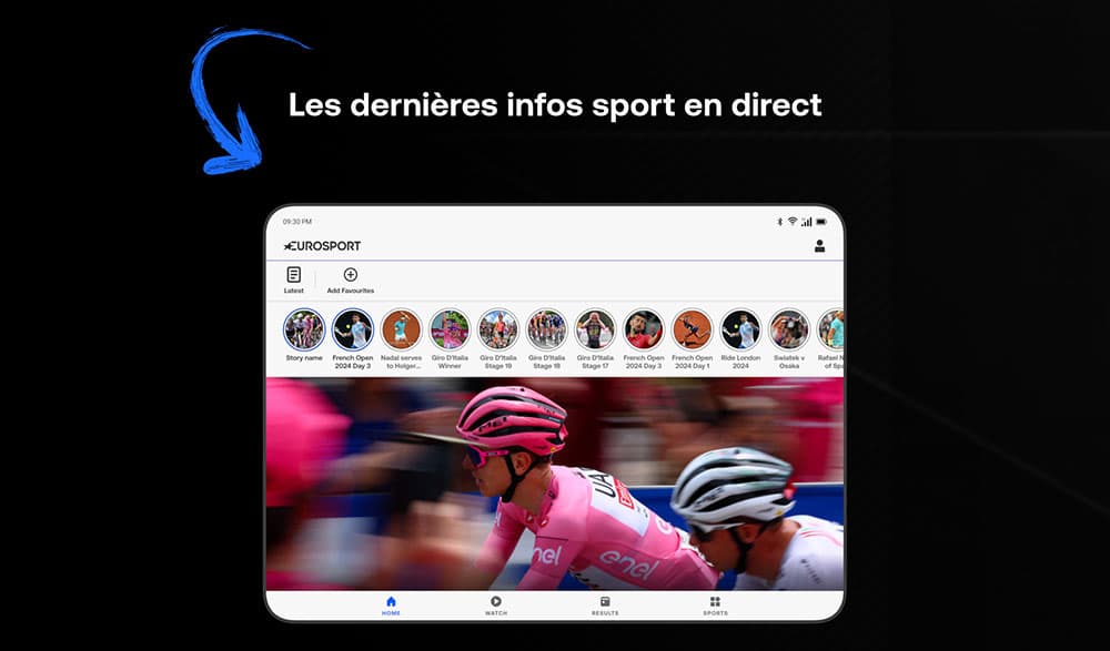 Application Eurosport actualité sportive en direct
