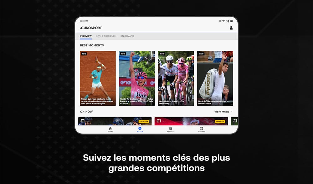 Application Eurosport replay vidéo