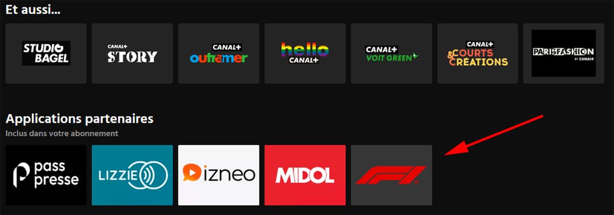 Application F1 TV sur myCANAL