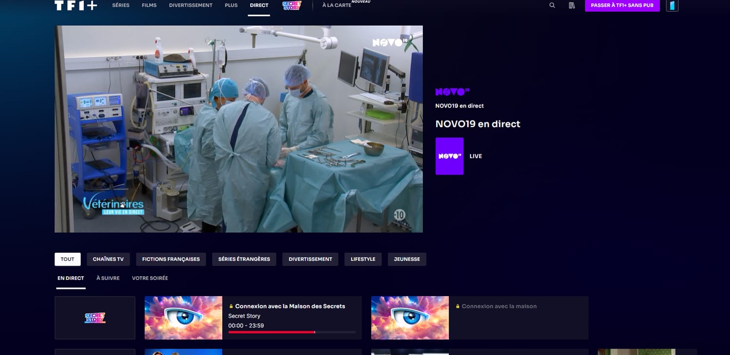 NOVO19 en direct sur TF1+