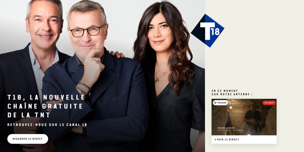 Site web de la chaine TV T18