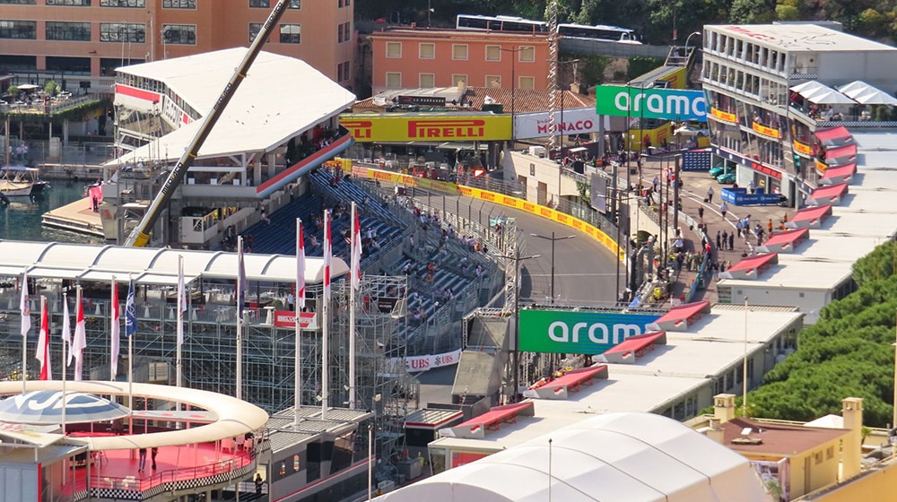 Vue aérienne du circuit de Monaco