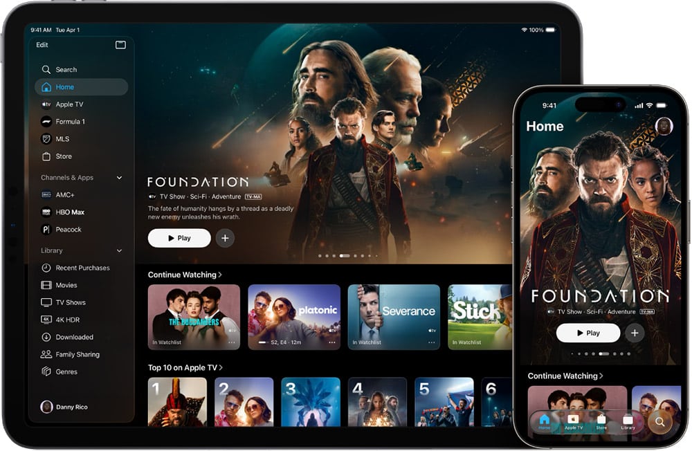 Apple TV+ sur tablette et mobile