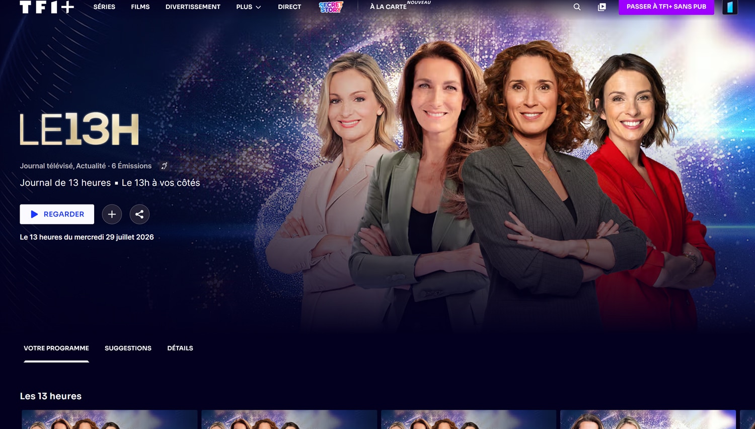 JT 13h de TF1 en replay gratuit sur TF1+