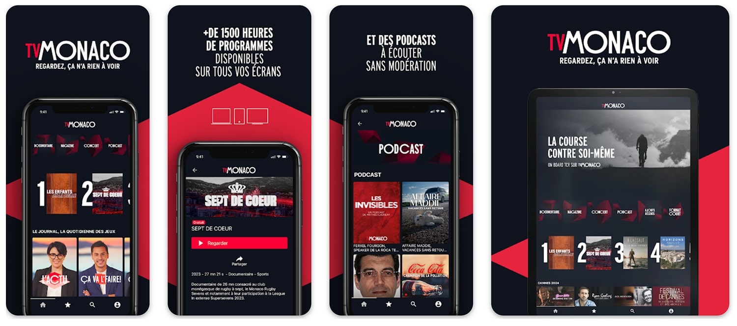 TV Monaco application mobile