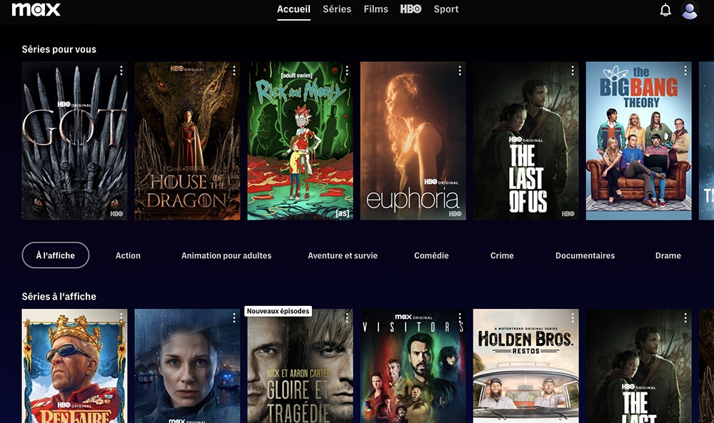 Catalogue HBO Max