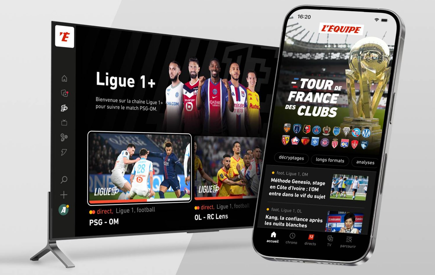 L’Équipe + Ligue 1+ sur les supports