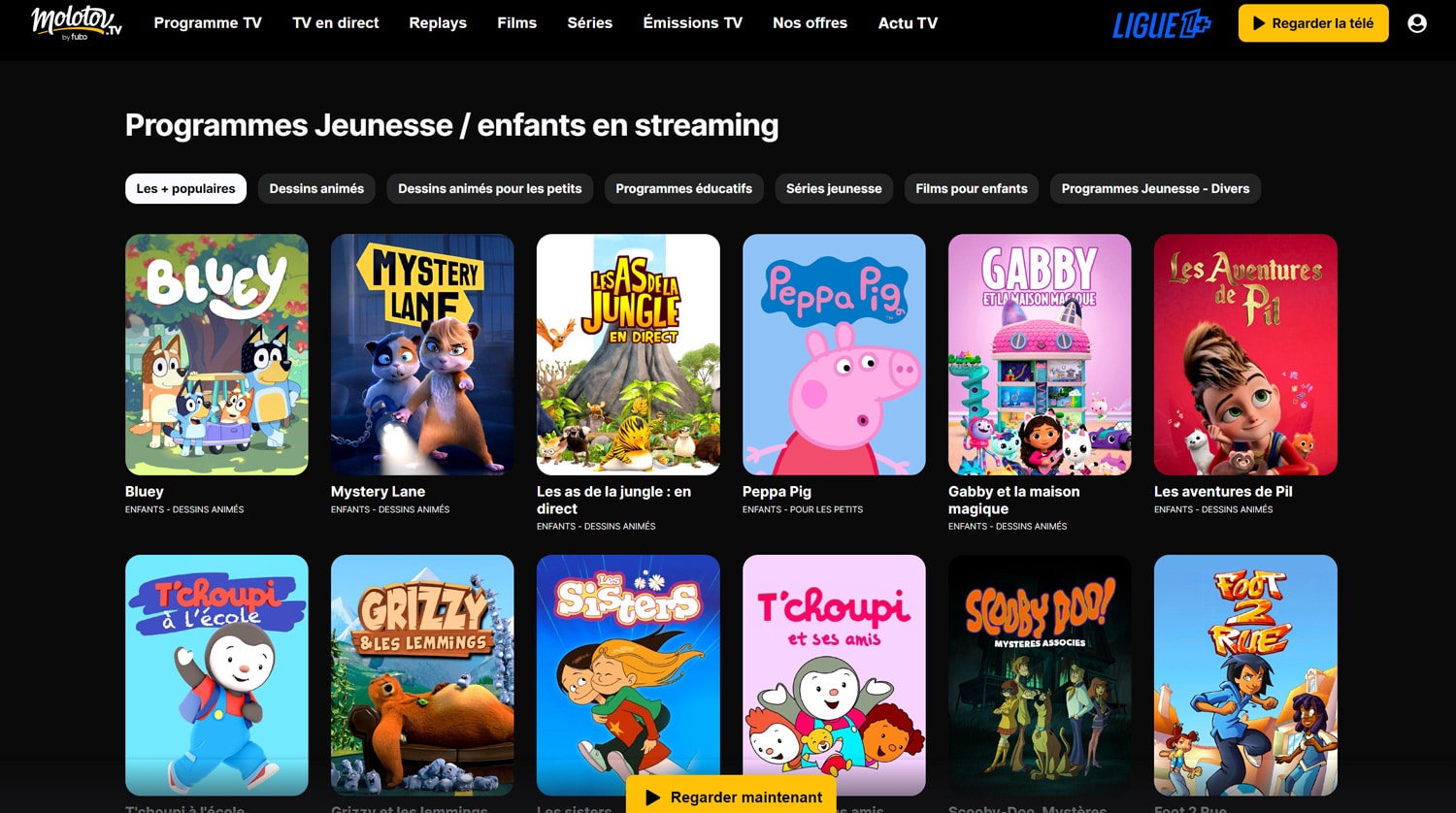 Films pour enfants et dessins animés gratuits sur Molotov TV