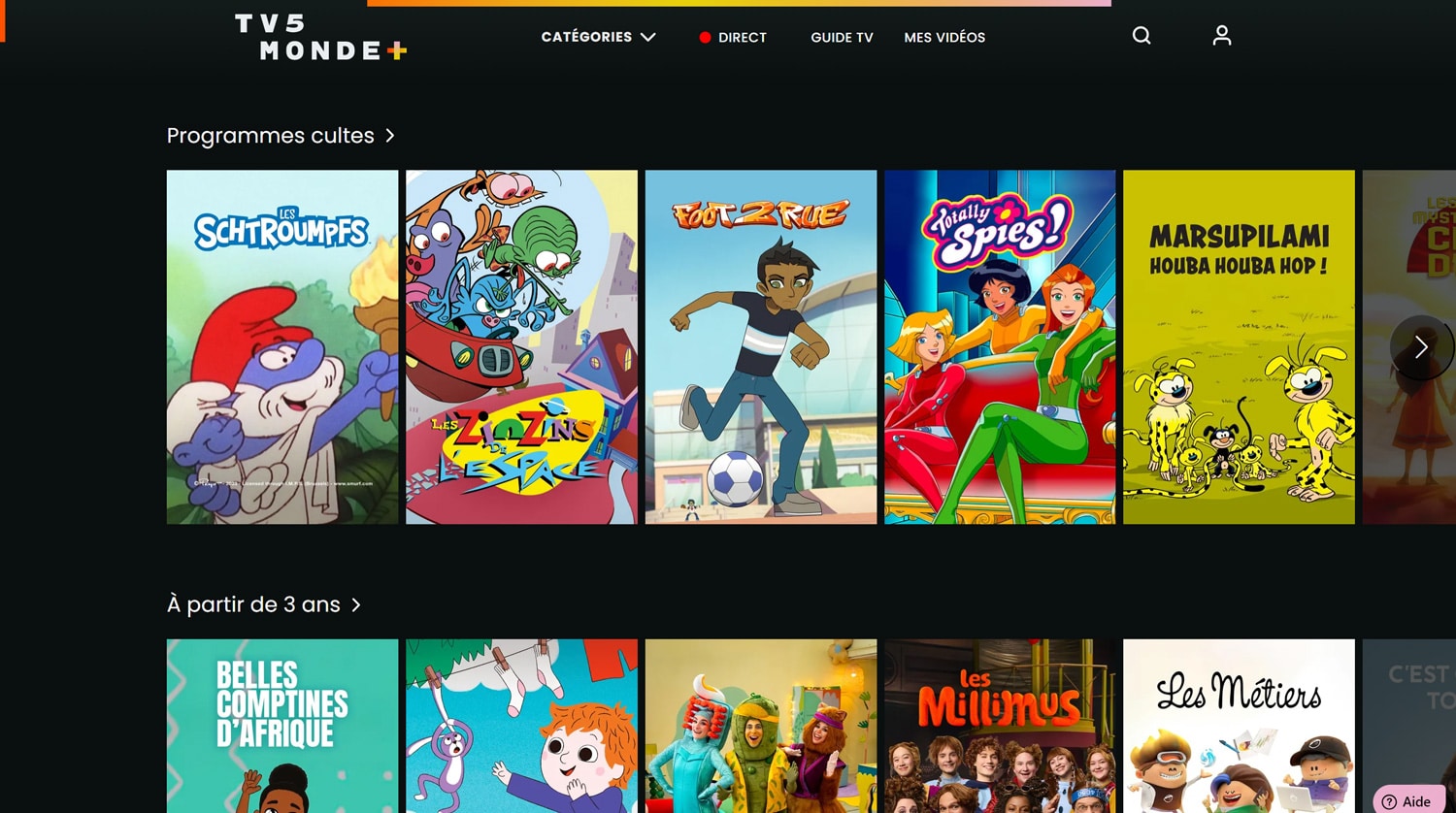 TV5MONDE+ et son catalogue jeunesse